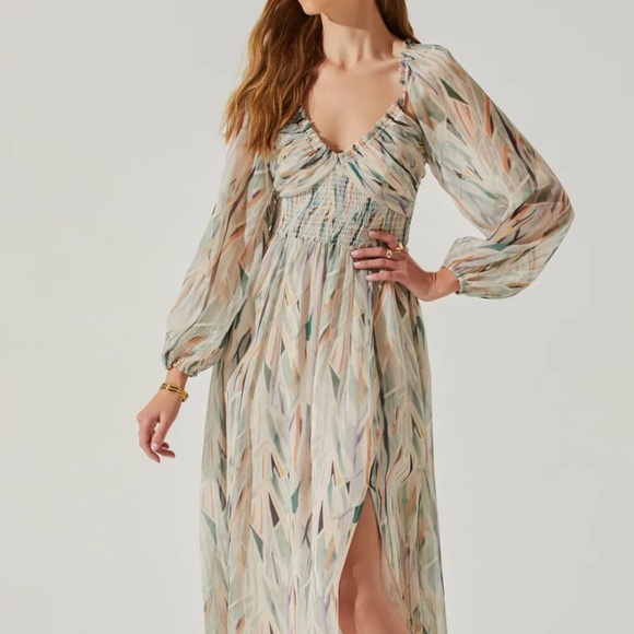Revolve Yumi Kim Dresses & Skirts - Elegant Long Sleeve Patterned Maxi Dress Revolver
